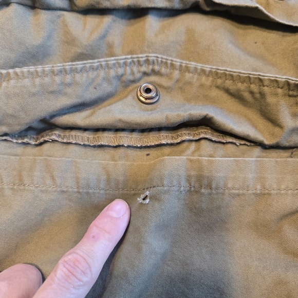 Forever 21 Mid Length Full Zip Jacket w/ Hood Olive Army Green Adult Womens Sz L - Picture 12 of 13